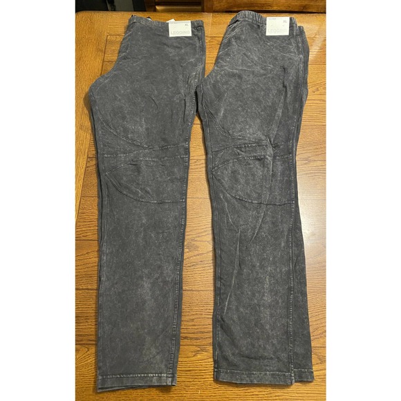 CO Denim - 2 Pairs New York & Company Black Acid Wash Patch Leggings Low Rise Sz XL NWT